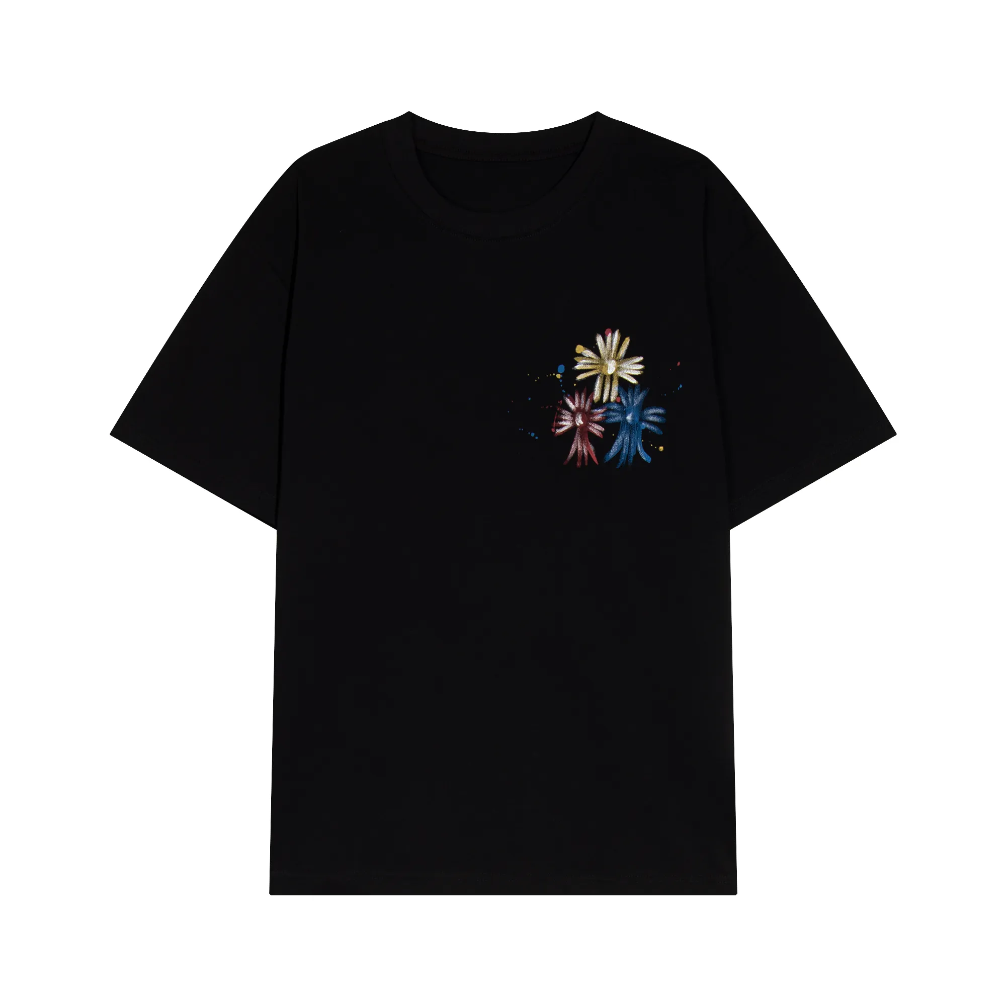 P160 Chrome Hearts Chrome Hearts Cross Painted Colorful Short Sleeves Size: SMLXL Color: Black White